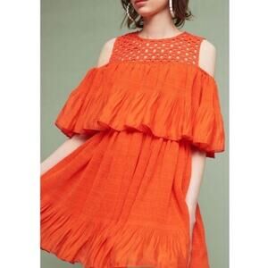 Anthropologie Eva Franco Fiesta Open Shoulder Mini Dress